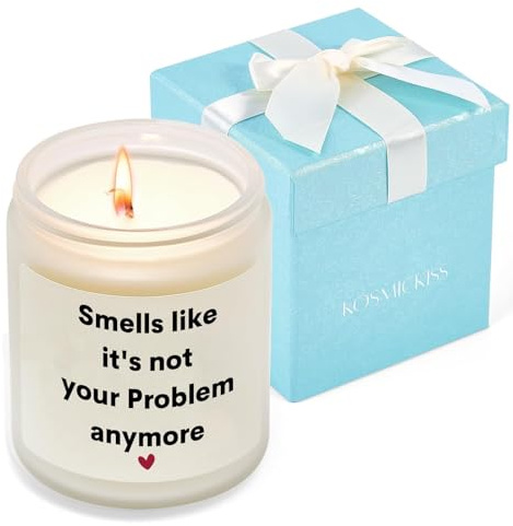 Kosmickiss Leaving Gifts for Colleagues Women Men, Retirement Gifts for Women, Funny Leaving Presents for Colleague, Handmade Lavender Scented Soy Wax Candle, Teacher Work Bestie Leaving Gift