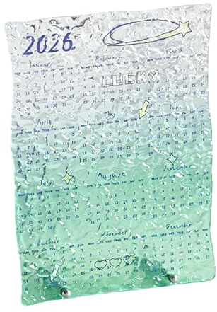 Kontorskalender 2026 – 12 månader klar akrylkonstplanerare för, skola, sovsal eller kontor, perfekt för familjeplanering och planering