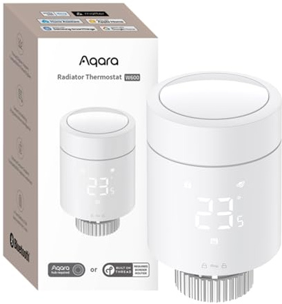 Aqara Termostato da Radiatore W600 Intelligente Thread/Zigbee, Valvola Termostatica Intelligente con Programmazione, Compatibile con Homekit, Home Assistant, Alexa, Google Home