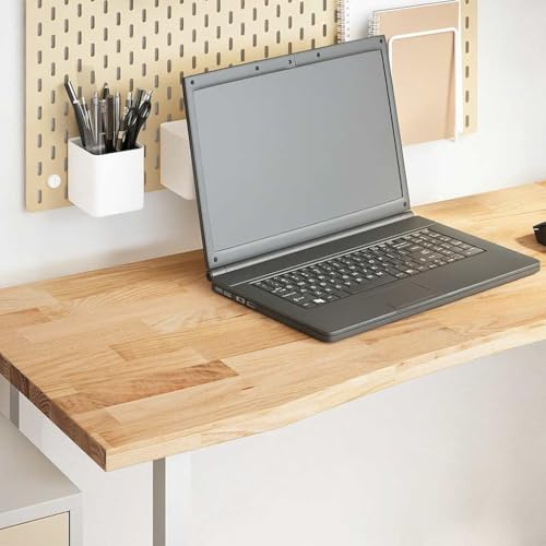 SooIarix Skrivbordsskiva obehandlad 140 x 50 x 2,5 cm massivt trä, robust bänkskiva för kontor och hem, mångsidig bordsskiva
