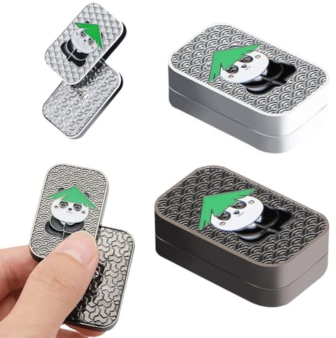 2 Pezzi Fidget Slider EDC Toys, Metallo Fidget Toy Scorrimento Fluido per un Effetto, Antistress Tattile Gadget da Scrivania per Adulti