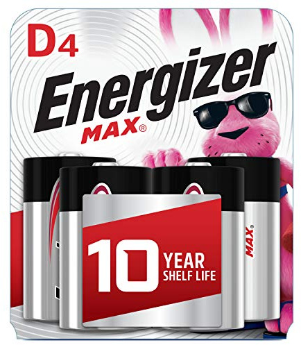 Energizer MAX D Alkaline Batteries, 4-Count