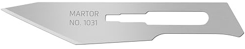 MARTOR 10 x Scalpel Blade, Replacement Blades Graphic Knife, Craft Knife, deburrer, 7.5 mm, Sharp, Single use, no. 1031