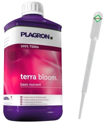 Weedness Plagron Terra Bloom 1 Litre - Cultures d'intérieur Engrais pour Cultures d'intérieur Phase de Floraison Engrais Organique Liquide Concombres