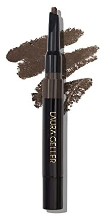 LAURA GELLER NEW YORK Sculpt-n-Stay Waterproof Brow Pencil & Gel (Dark Brown) - Precision 2-in-1 Waterproof Eyebrow Pencil for Perfectly Sculpted Brows
