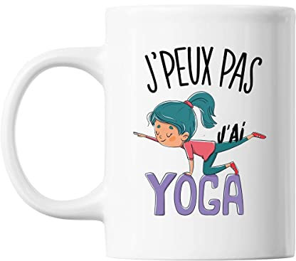 Mug Yoga j'peux pas Blanc