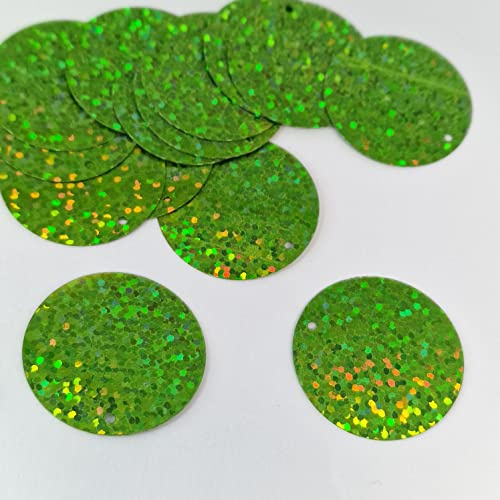 MajorCrafts 30mm 30g 130pcs Holographic Large Round PVC Sequins (Olive Green)
