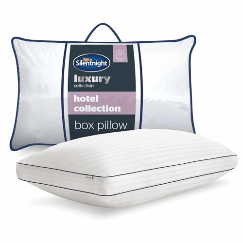 Silentnight Luxury Hotel Collection - Almohada de Apoyo para Dormir de Espalda y de Lado con diseño de Pared de Caja para Apoyo Adicional para Cabeza, Cuello y Hombros, Paquete de 1