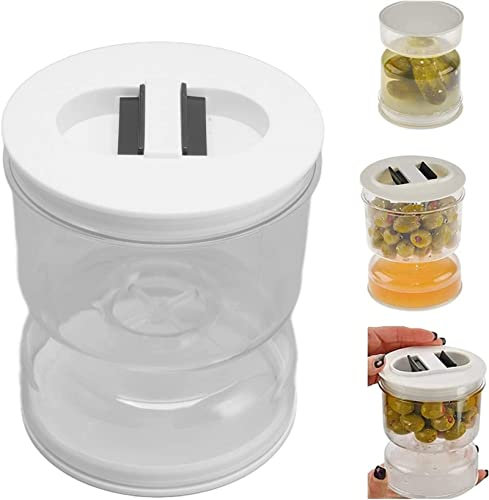 Yeehliny Pickle jar Sanduhr Container, Umgekehrt Gestellter Pickle Pickle Olive Hourglass Jar Essiggurken Und Oliven Sanduhr Kimchi-Glas für Pickle Juice Separator von Nass und Trocken (1)