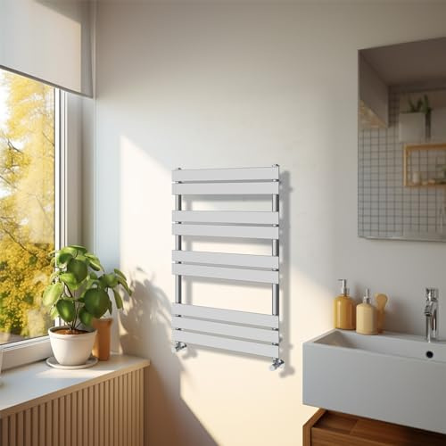 NRG Bathroom 1000 x 600mm Flat Panel Heated Towel Rail Radiator Chrome