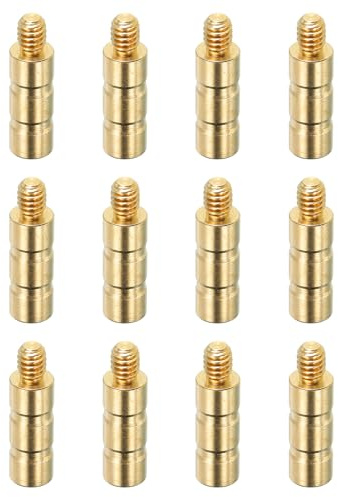 PATIKIL 50 Grani Inserto in Ottone con Freccia per Tiro con L'Arco, 16 Confezione Inserto Vite Rame Ottone Freccia per 0,244/6,2mm Frecce in Carbonio