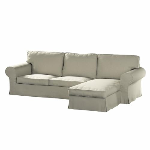 Dekoria Ersättning för överdrag för Ektorp, 2-sitsig soffa med Recamiere-soffa, lämplig för modell Ektorp beige