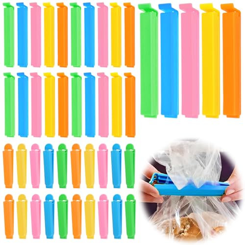 40 Piezas Pinzas Bolsas Alimentos, Pinzas Cocina Bolsas, Cierre Multicolor Reutilizable, para Embalaje de Cocina, Caramelos, Café