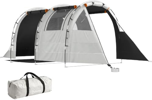 Outsunny Tenda Campeggio per 4-5 Persone con Copertura Impermeabile, Tenda a Tunnel Familiare con Borsa di Trasporto, Kaki