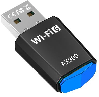 Adaptador USB Wifi 6 para PC, adaptador WiFi USB de doble banda, 5 GHz/2.4GHz, WiFi 6 AX900, para PC, escritorio, portátil y tableta, para Windows Win7/8/11, Plug Play