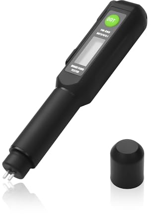 CERRXIAN Brake Fluid Tester Pen Calibrated for DOT 3 DOT 4 DOT 5.1 Brake Fluid, Probe Brake Fluid Moisture Testing Pen with High-Precision, Screen Display, Alarm - 15cm/5.9inch