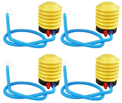 Veemoon Pompa a Pedale per Gonfiaggio a Soffietto 4 Pezzi, Pompa da Pavimento per Materassi ad Aria, Gonfiatore a Pedale Portatile per Yoga, Piscine e Giochi Gonfiabili, senza Batteria,