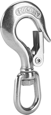 Taidda Gancho Giratorio para Elevación con Ojo, Resistente y Duradero, a Prueba de óxido para Maquinaria Forestal, Acero Inoxidable 304, Plateado, 1 unidad. Apto para Maquinaria Forestal (1000KG)