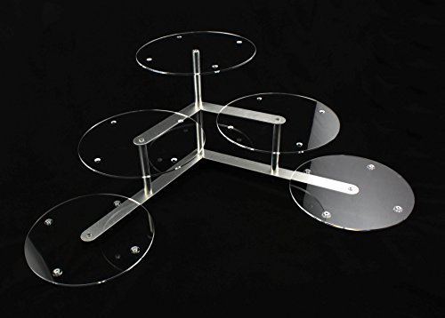 Aluminium Acrylglas Tortenetagere Tortenständer Rund Hochzeit 3 Etagen 5 Platten Ø 30 cm Etagere Buffet
