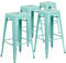 Flash Furniture Kai Barhocker für drinnen und draußen, 76,2 cm hoch, rückenfrei, Minzgrün, 4 Stück