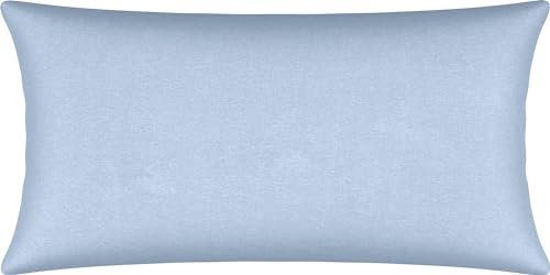 Erwin Müller Kissenbezug, Kissenhülle Interlock Mako-Jersey - Serie München - perfekte Passform, formstabil, bügelfrei, mit Reißverschluss - hellblau Größe 40x80 cm