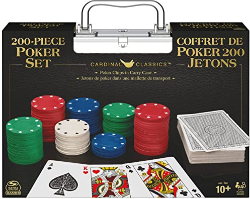 Spin Master Games Professional Texas Hold ‘Em Poker Set, Classic Game with 200 Dual-Toned Chips and Cards in an Aluminum Case