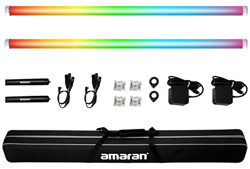 Aputure Amaran PT4c 2 Light Kit,Pixel Tube Light,16 RGBWW Pixels Tube LED,32W Power (120cm/47.2Inch) Amaran T4C