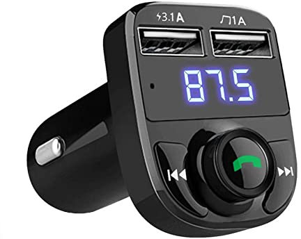 IUNSER Kit Libres sans Fil Bluetooth pour Voiture Transmetteur FM Lecteur MP3 Chargeur Double USB Transmetteur FM Gobelet (Black, One Size)