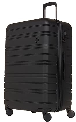 Nere - Stori - ABS Hard-Shell Suitcase Collection - 8-Spinner Wheels - Self-Repairing Zip - Built-in TSA Combination Lock - Expanding Luggage (Black, Large)