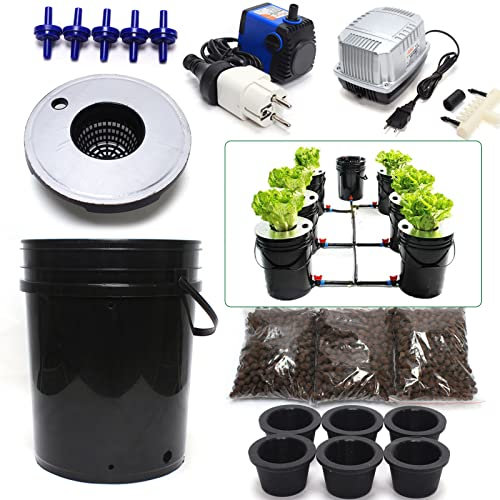 Kaichenyt Hydroponisches Anzuchtsystem, Hydroponic System Kit Indoor Bodenlose Gemüseanbau mit 20L Eimer Bucket Versatile Ziehen Sie Ihre Aromatischen Kräuter Zuhause