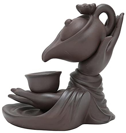 Ausla Bruciatore di Incenso in Porcellana Rossa con Riflusso, Porta Bastoncini di Incenso Riflusso, Cascata Porta Bastoncini di Incenso per Soggiorno, Studio, Camera da Letto, 14 X 9 Cm