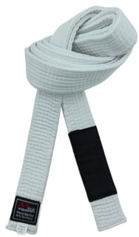 Cinture brasiliane di Jiu-Jitsu per giovani, sistema di grado BJJ per minori di 16 anni, larghezza di 4 cm, colore: bianco, grigio, giallo, arancione e verde, bianco, 220 cm