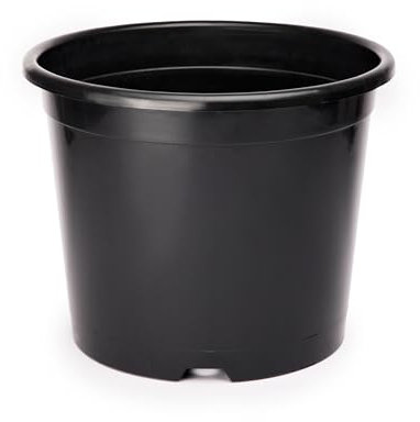 Garronda Blumentopf Kunststoff Pflanztopf rund Kräutertopf Anzuchttöpfe Blumentopf Schwarz für Innen und Aussen 35cm GD-0025 (Schwarz, ⌀ 35 cm H 29 cm)