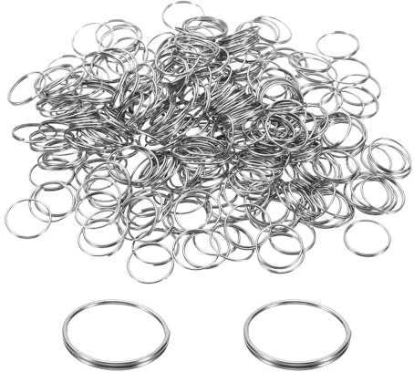 PATIKIL 14mm/0.55 OD Mini Split Rings, 600Pcs 304 Stainless Steel Round Edged Split Circular Ring Clips for Fastening Crystals Parts, Chandelier Replacements, Silver