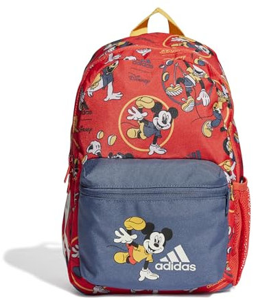 adidas Mochila unisex para niños, diseño de Mickey Mouse de Disney, color rojo, talla única, rojo brillante, One Size, Mochila