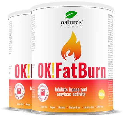 Nature's Finest by Nutrisslim Ok!Fatburn: Bloque les Glucides Sans Gluten pour Hommes et Femmes, L-Carnitine, ID-Alg, L-Tyrosine et Vitamine C