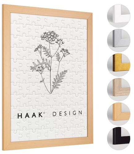 Haak Puzzlerahmen Tokio Buche (Dekor) 60 X 80 cm (ca. 1500 Teile) Bilderrahmen Rahmen für Puzzle