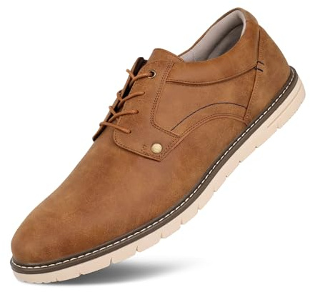 Hawkwell Zapatos Oxford de talla grande para hombre, informales, cómodos, de negocios, marrón, 50 EU