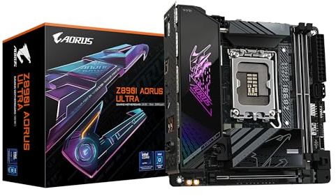 GIGABYTE Z890I AORUS ULTRA Motherboard - Supports Intel Core Ultra (Series 2) CPUs, 8+1+2 phases VRM, up to 8800MHz DDR5 (OC), 1xPCIe 5.0 + 1xPCIe 4.0, Wi-Fi 7, 2.5GbE LAN, Thunderbolt 4