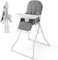 Maxmass Foldable Baby Highchair, Infant Dining Chair with 3-Position Adjustable Tray & Footrest, Removable Seat Cushion, 5-Point Safety Harness, Portable High Chair for Babies and Toddlers (Gray)
