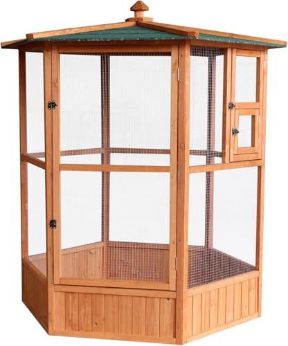Actiaspet Large Wooden Aviary for Birds & Small Animals | 1500 x 1500 x 1600 mm