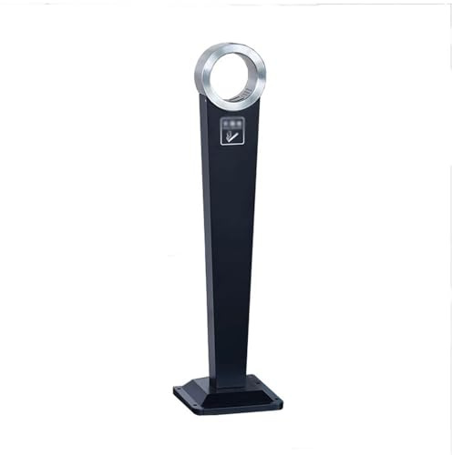 ruyi-1986 Ceniceros de pie Columna de Ceniza Comercial Acero Inoxidable for Exteriores con extintor Humo y Cerradura(Negro)