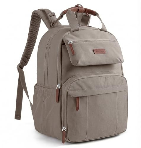 mommore Mochila para pañales, bolsa de pañales grande expandible para 2 niños/gemelos, bolsa de bebé duradera con cambiador, mochila de viaje resistente al agua para mamá y papá, Camel, duża