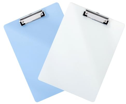jojofuny Lot de 2 Plaques de Support D'écriture A4 en Plastique, Format Bureau, Couleur Aléatoire, Planches à Pince Multifonctions pour Organisation de Dossiers et