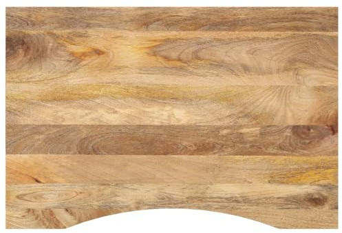 SooIarix Skrivbordsskiva med utskärning 100 x 50 x 2,5 cm, mango, robust bordsskiva för kontor, matbord, dator, rustik design