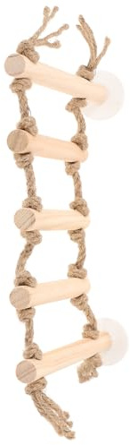 iplusmile Scala per Uccelli in Legno Beige Design a Livelli per Pappagalli e Parrocchetti, Protezione di Sicurezza e Uso Multifunzionale per Gabbie e Giochi da Arrampicata