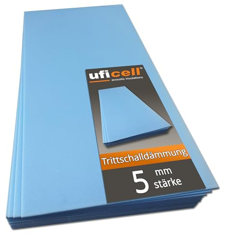 uficell SOFT-Step impact sound insulation for laminate/parquet and cork floors - 5 mm thick - suitable as thermal insulation - impact sound improvement up to 22 dB (you buy 4 packages of 10 m² = 40m²)