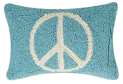 Peking Handicraft 30JES1480C12OB Peace Hook Pillow, 12-inch Length, Wool and Cotton