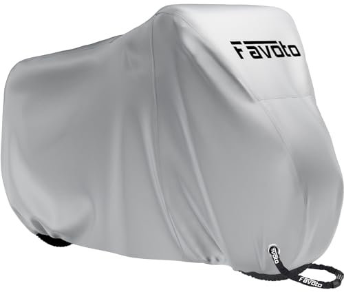 Favoto Bicycle Cover Waterproof Bike Cover Outdoor 210D Oxford Fabric High-Quality Dustproof Windproof Outside Protective Cover for Scooter Cycle Mountain Road Bike 200 x 110 x 70 cm