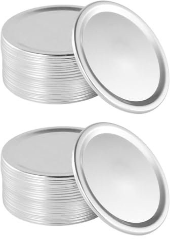 24Stück Mason Jar Deckel, Einmachgläser Dichtungskappen Lebensmittelkappen Auslaufsichere Ersatzdeckel Wiederverwendbarer, Ersatz-Schraubdeckel Aus Metall Für Mason Gläser,Marmeladengläser(86mm)